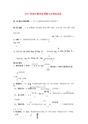 高中数学会考复习必背知识点.docx