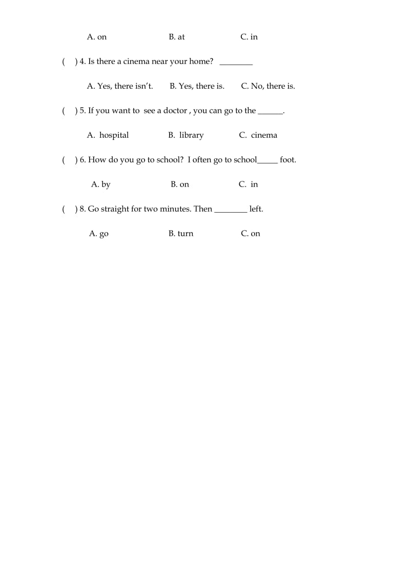 人教版英语六年级上册第二单元测试题 (1).docx_第2页