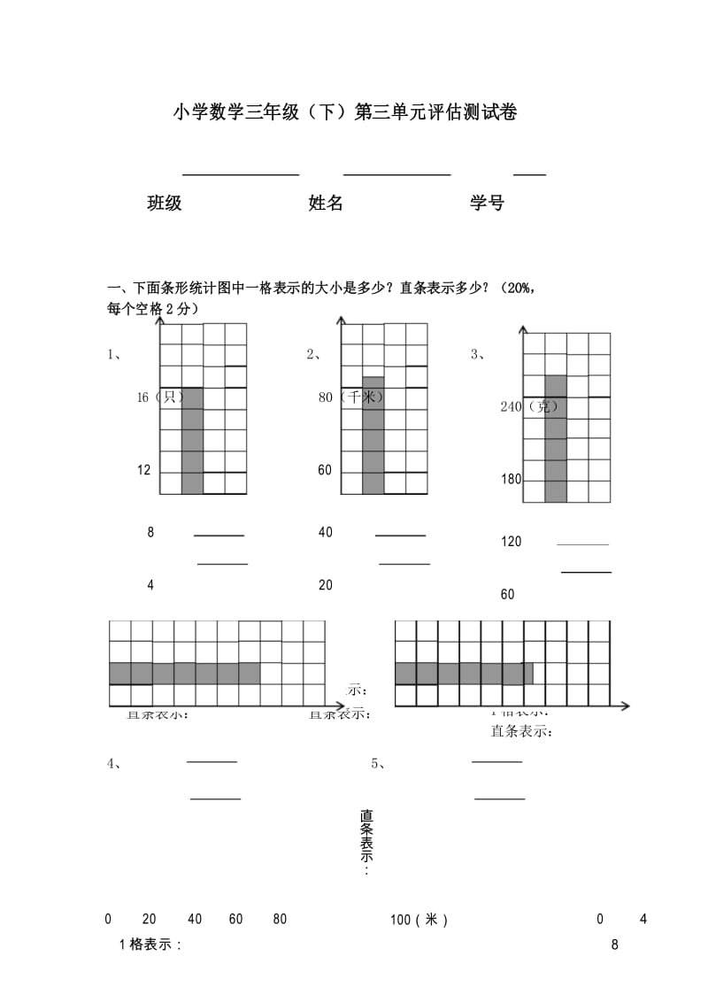 三年级下册数学试题 第三单元评估测试卷沪教版.docx_第1页