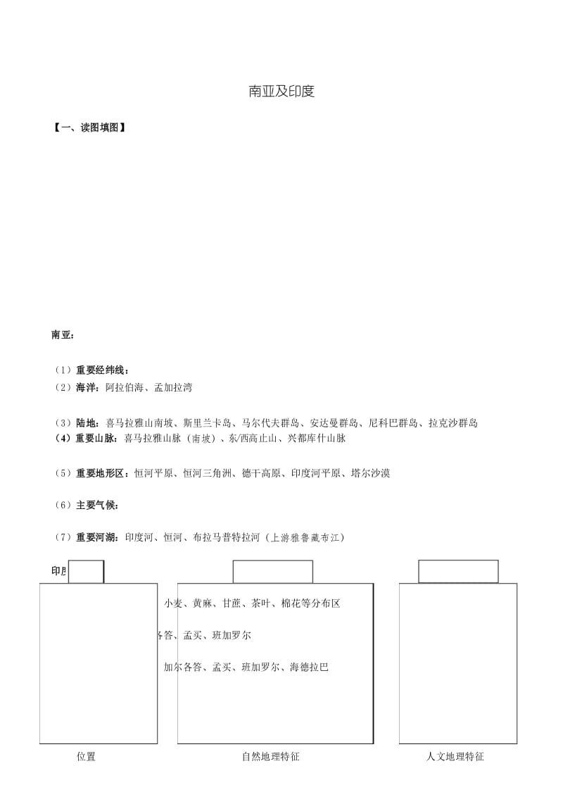 高考区域地理复习资料——南亚.docx_第1页