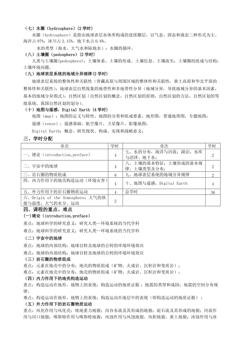 地学基础教学大纲.doc_第2页