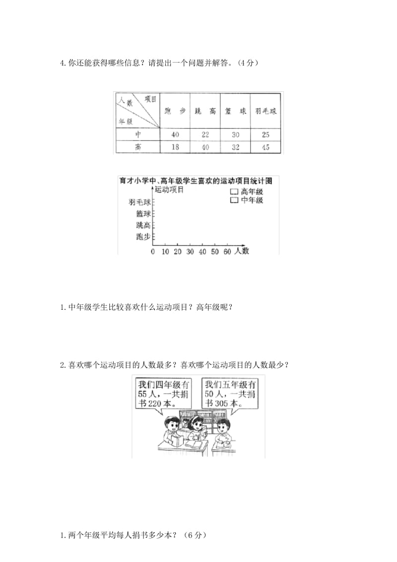 人教版四年级数学下册《平均数与条形统计图》单元检测卷(含答案).docx_第3页