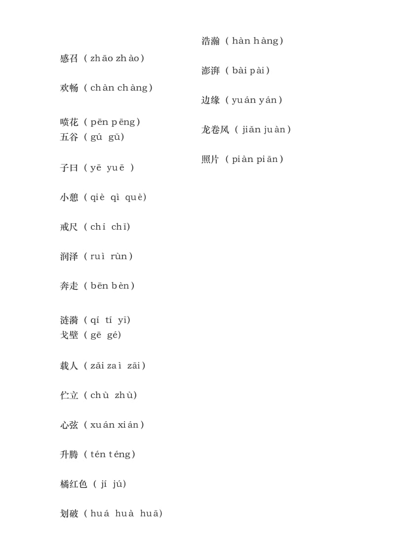 五年级下册语文试题 读音专项检测(无答案)人教部编版.docx_第3页