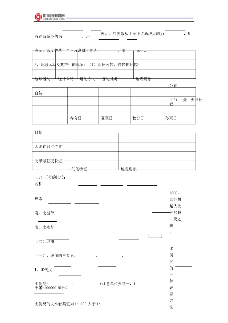 2013中考二轮复习专题一：地球地图学案.docx_第3页