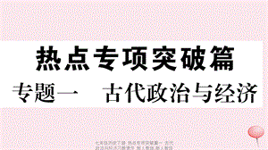 【最新】七年级历史下册 热点专项突破篇一 古代政治与经济习题课件 新人教版-新人教级下册历史课件.ppt