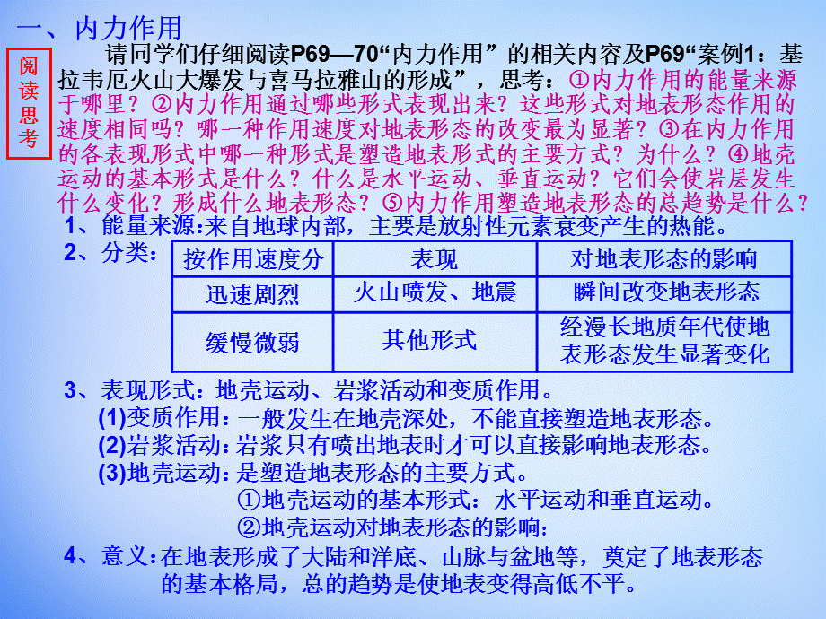 【人教版】2018学年高中地理必修一：4.1《营造地表形态的力量》ppt课件.ppt_第3页