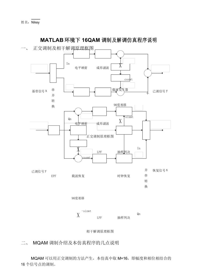 (完整版)MATLAB环境下16QAM调制及解调仿真程序说明.docx_第1页