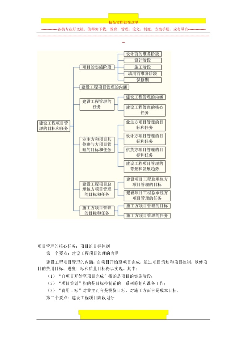 建设工程施工项目管理的目标和任务.docx_第1页