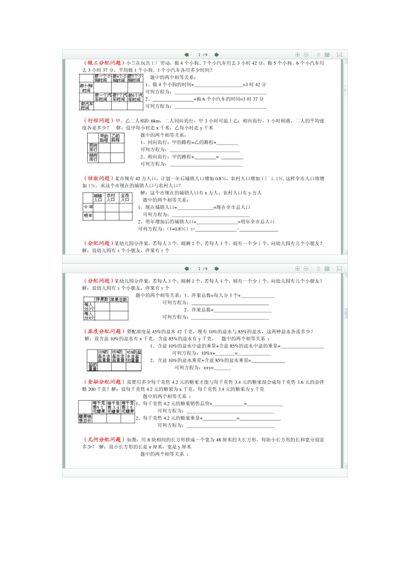 二元一次方程应用题系统讲义与题型.doc_第2页