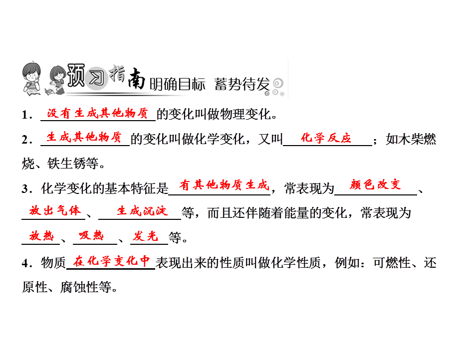 2018年秋人教版化学九年级上册习题课件：第1单元　课题1　物质的变化和性质 (共15张PPT).ppt_第2页