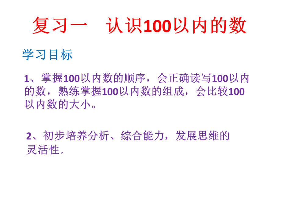 (新)苏教版一年级数学下册期末总复习.ppt_第2页