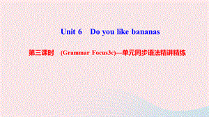 【最新】七年级英语上册 Unit 6 Do you like bananas第三课时（Grammar Focus-3c）单元同步语法精讲精练课件 （新版）人教新目标版-（新版）人教新目标级上册英语课件.ppt