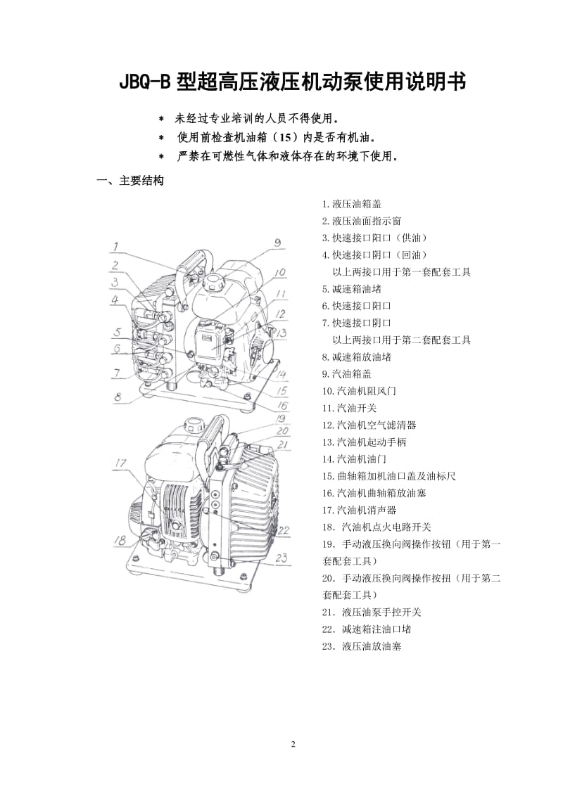 Q-B型超高压液压机动泵使用说明.doc_第2页