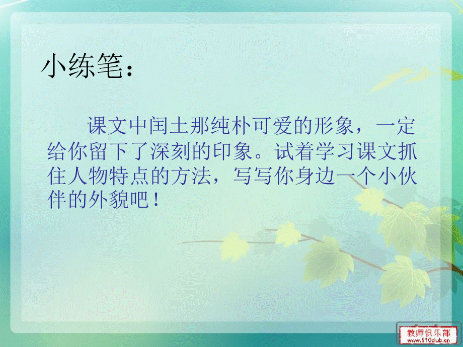 《少年闰土》课外小练笔.ppt_第2页