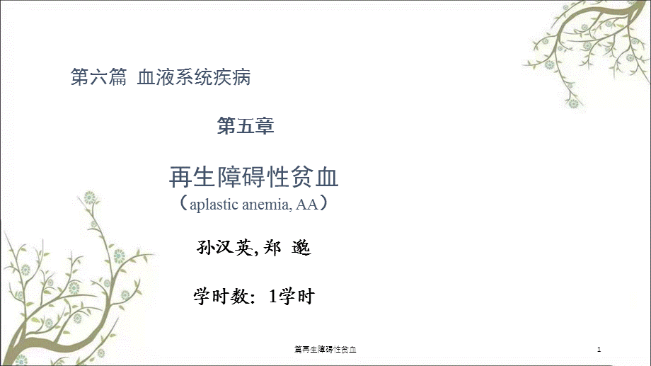 再生障碍性贫血课件.ppt_第1页