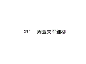 2018年秋人教版八年级语文上册习题课件：23 周亚夫军细柳（古文今译） (共23张PPT).ppt