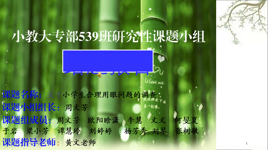 小学生合理用眼问题调查结题报告课件.ppt_第1页