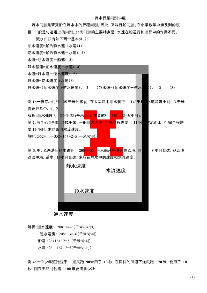 五年级奥数流水行船问题讲解及练习答案[共14页].doc_第1页