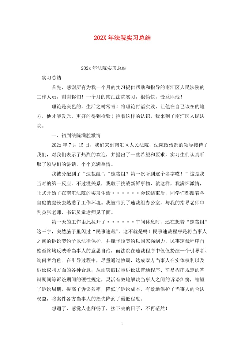 202X年法院实习总结.doc_第1页