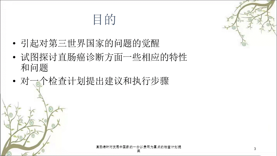 直肠癌针对发展中国家的一份以费用为重点的检查计划提案课件.ppt_第3页