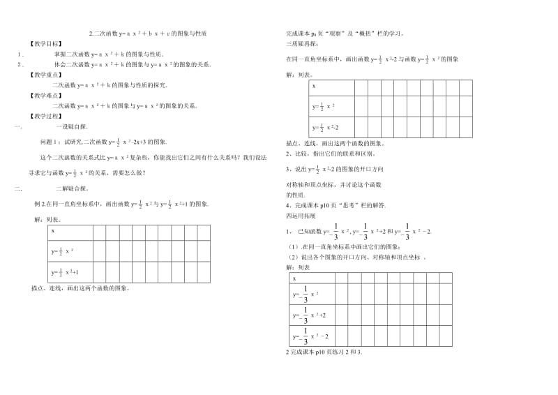 《二次函数的图象与性质》导学案.doc_第1页