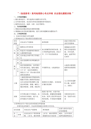 (备战高考)高考地理核心考点冲刺_农业强化题根训练.doc