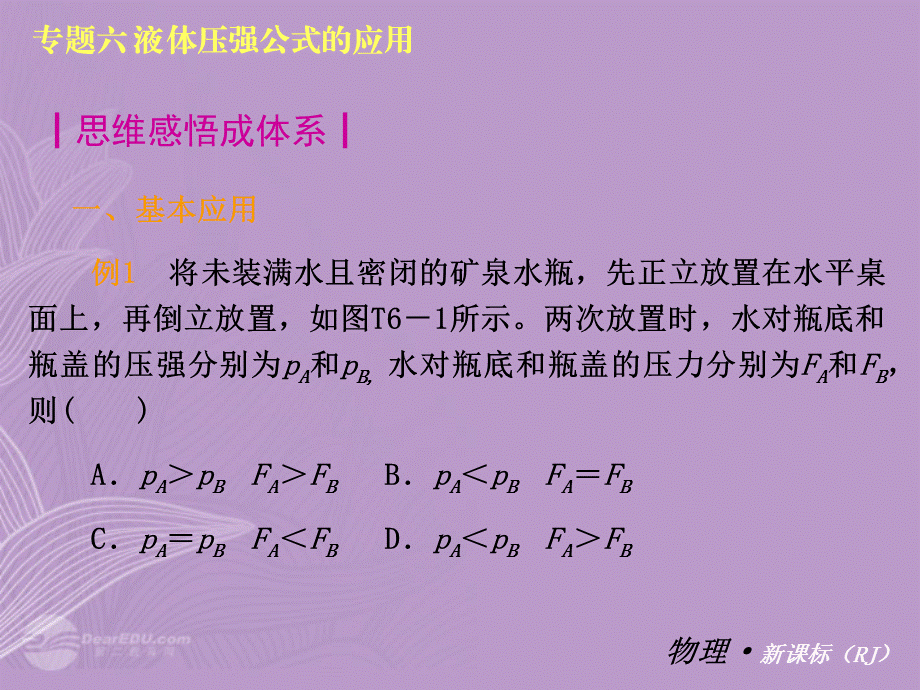 2012年秋学期九年级物理 专题复习六-液体压强公式的应用教材配套课件 人教新课标版.ppt_第2页