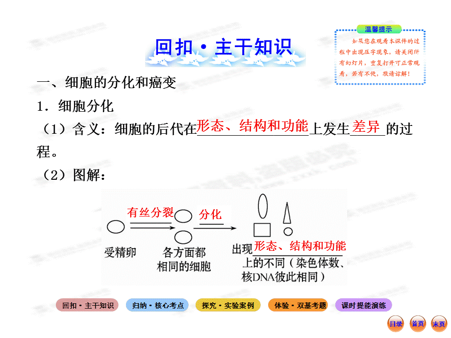 2013版高中生物全程复习方略配套课件（浙科版·浙江专用）：1.4.2、3细胞的分化·细胞的衰老和凋亡.ppt_第2页