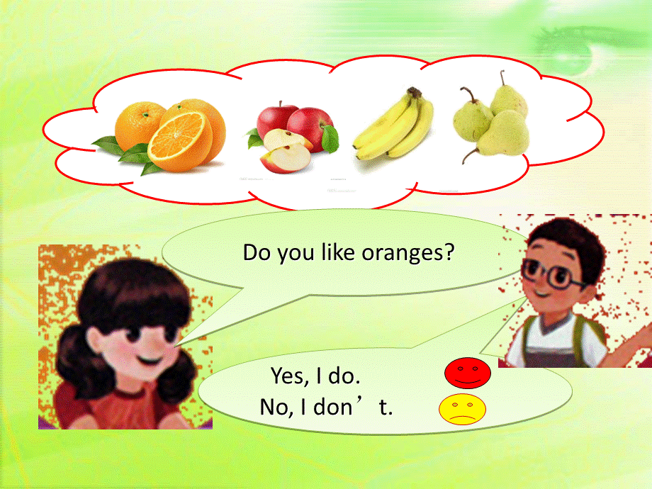 三年级英语下Unit5Do you like pears B let27s talk.ppt_第3页