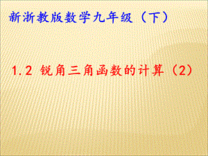 新浙教版九年级(下)1.2-锐角三角函数的计算(2)PPT课件.ppt