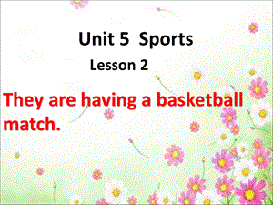 五年级上册英语课件-Unit5 Lesson 2 They are having a basketball match_鲁科版（五四学制）（三起） (共11张PPT).ppt