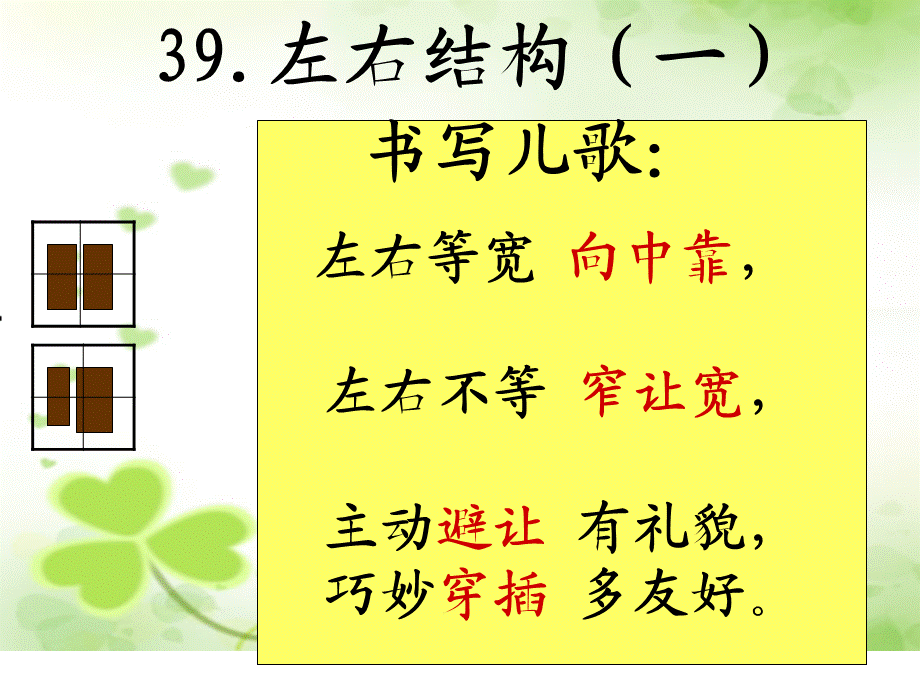 左右结构的字书写口诀15824.ppt_第2页