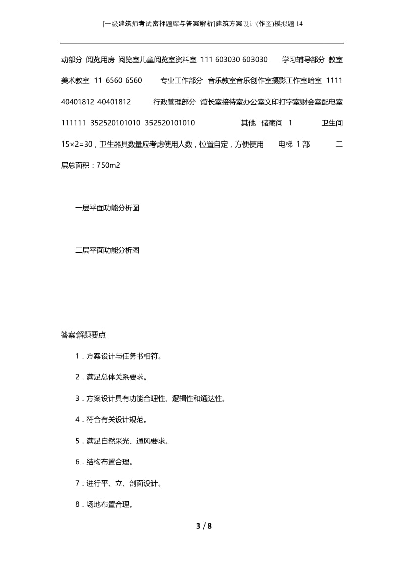 [一级建筑师考试密押题库与答案解析]建筑方案设计(作图)模拟题14.docx_第3页