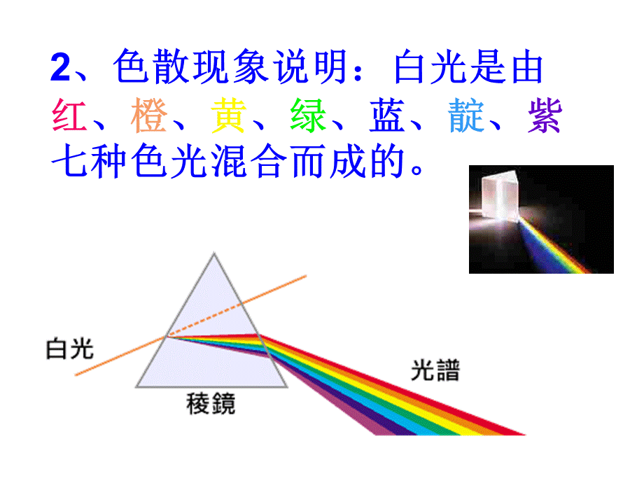 人教版物理八年级上册4.5光的色散_1(共27张PPT).ppt_第3页