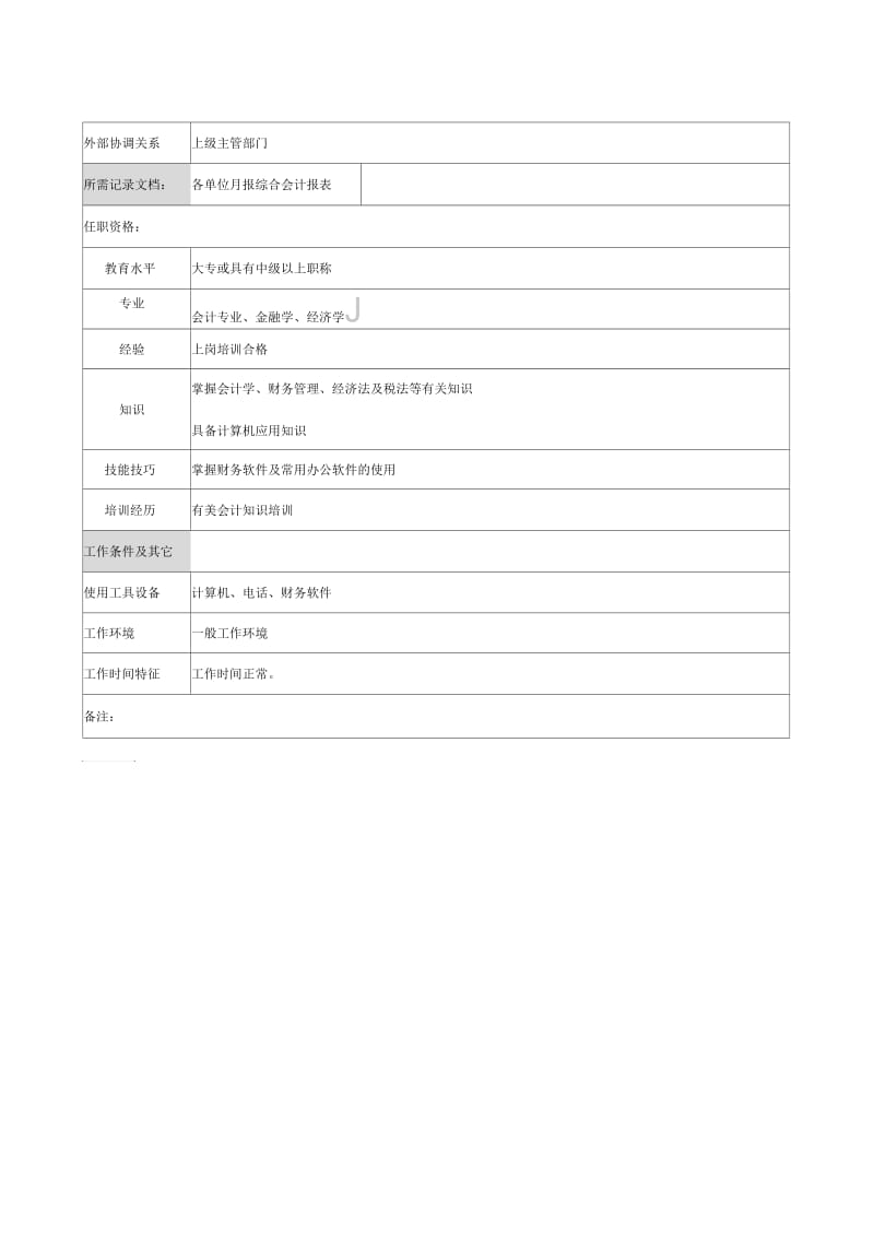 报表会计岗位说明书.docx_第2页