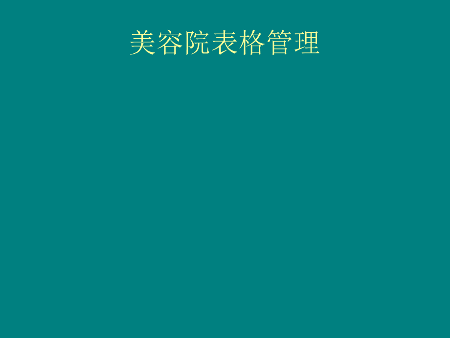 美容院表格管理.ppt_第1页