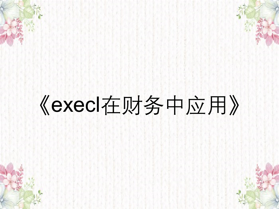 《execl在财务中应用》.ppt_第1页