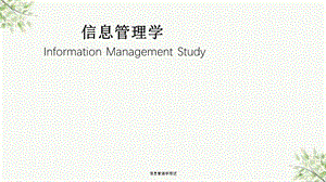 信息管理学概述课件.ppt