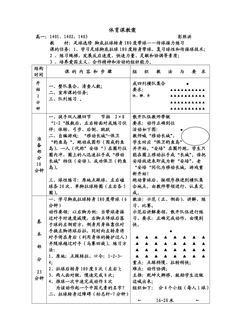 2015年体育公开课教案（足球）彭胜洪.doc_第1页