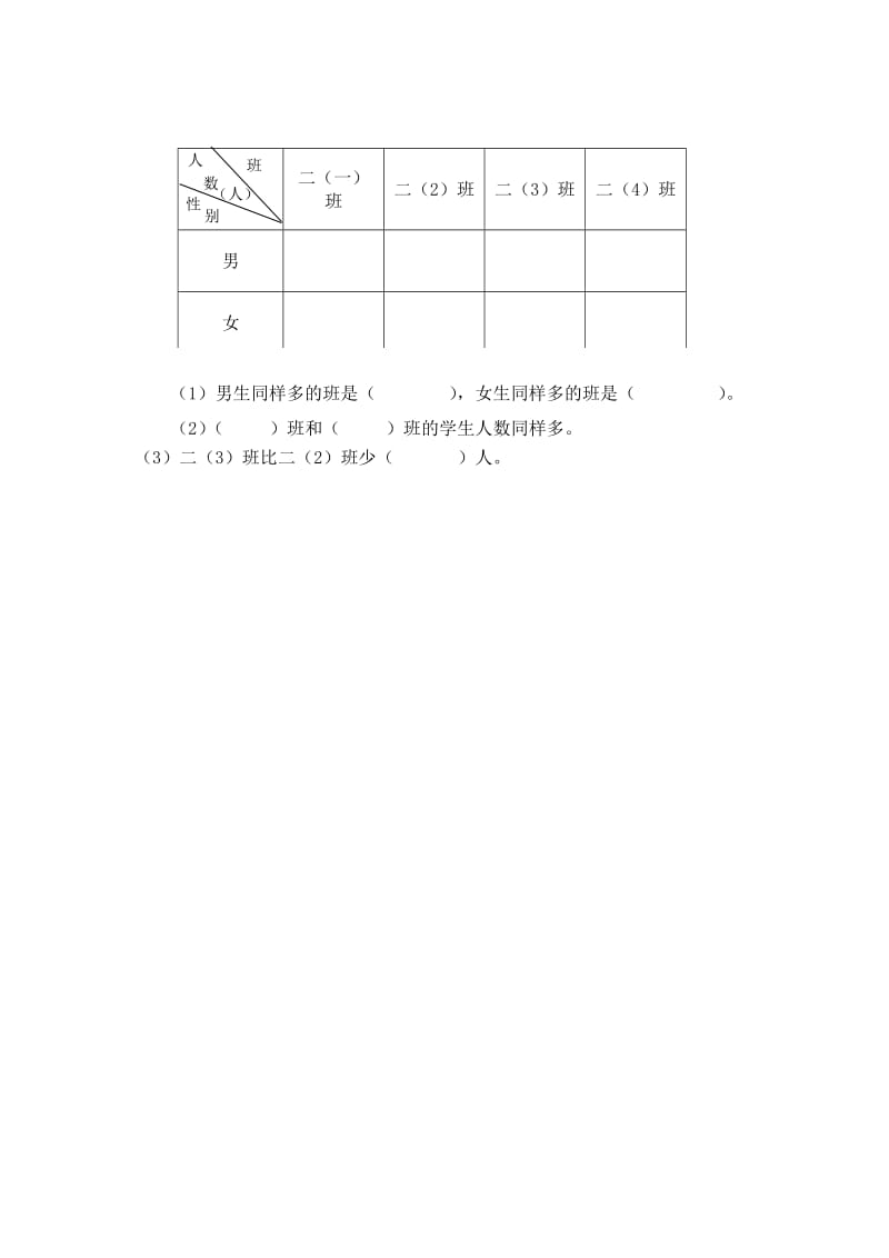 2014小学数学二年级下册数据收集整理单元测试题 (2).doc_第3页