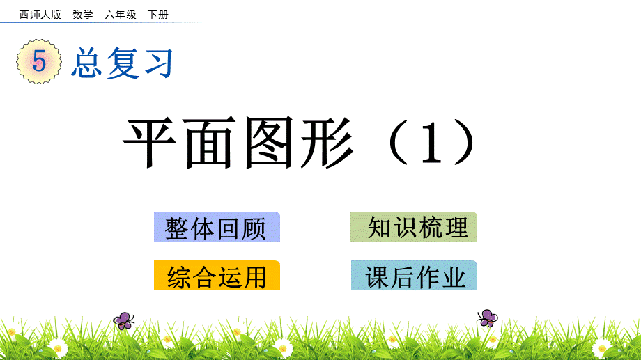 六年级下册数学课件-总复习 2.1 平面图形（1） 西师大版（2014秋）(共10张PPT).pptx_第1页