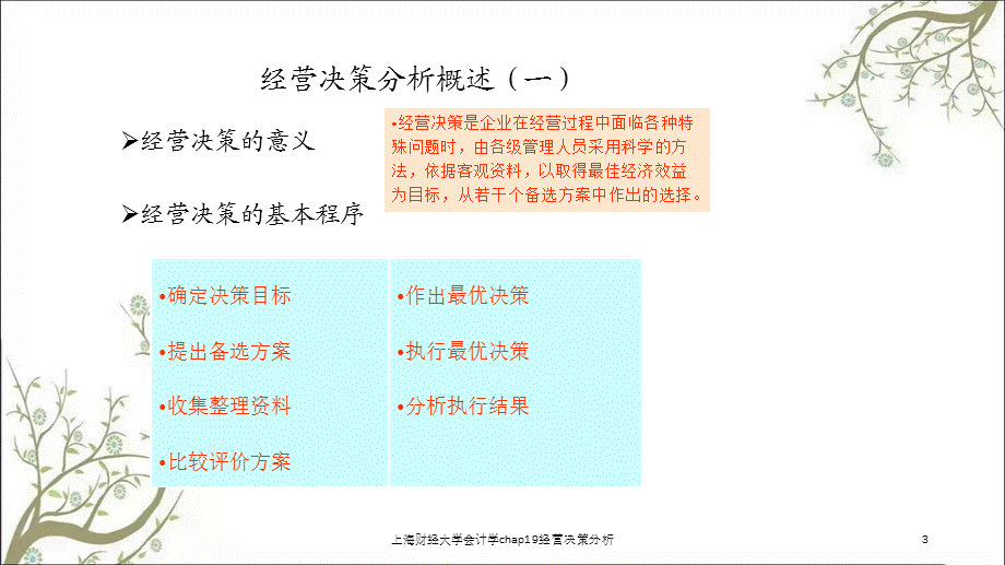 上海财经大学会计学chap19经营决策分析课件.ppt_第3页