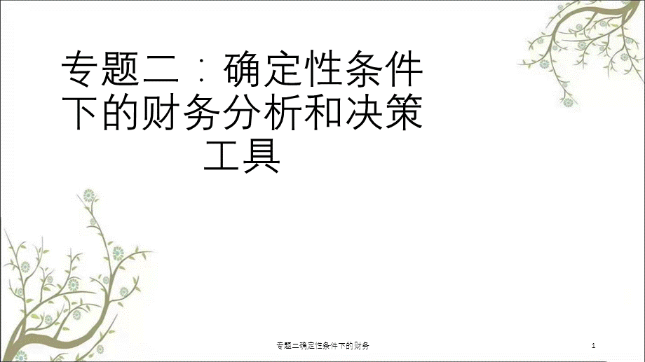 专题二确定性条件下的财务课件.ppt_第1页