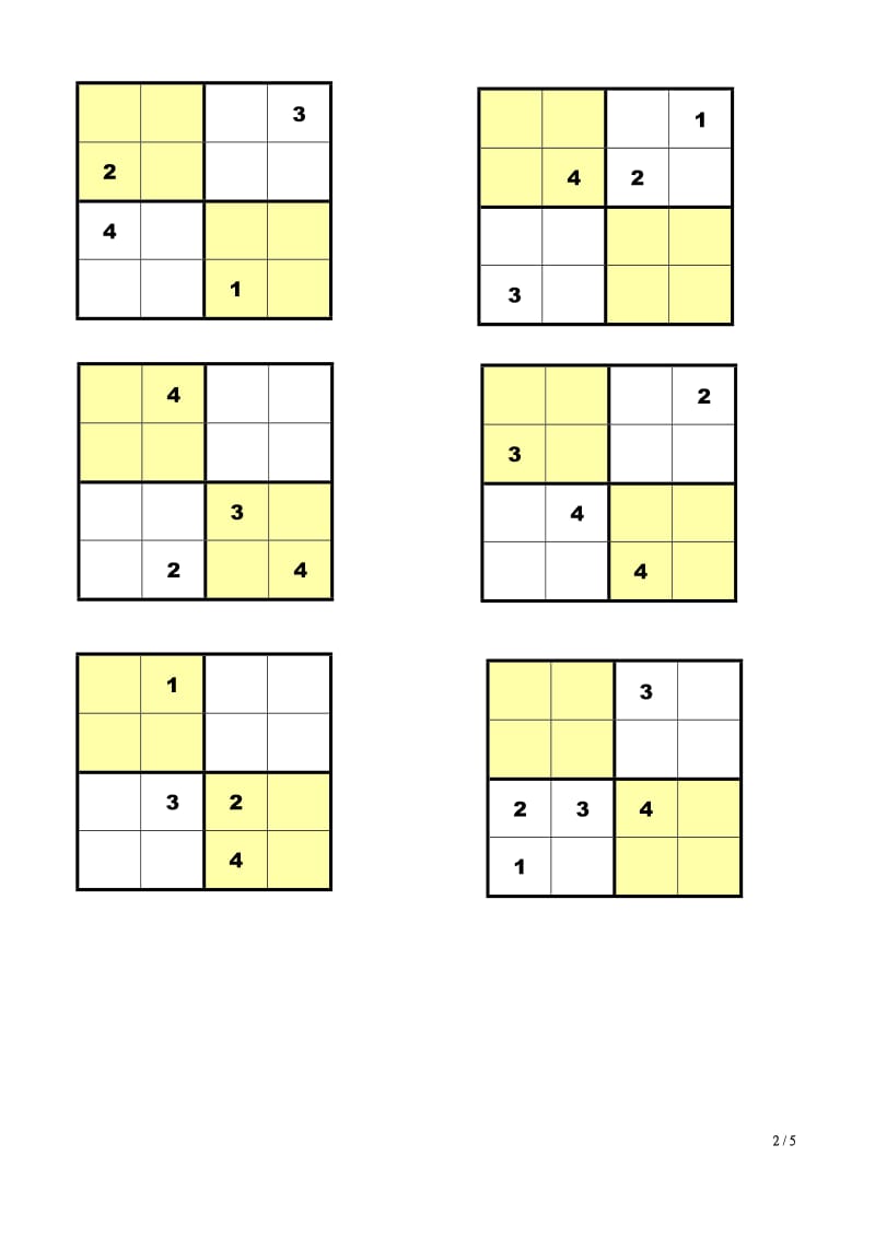 数独4-6宫格练习-可打印.doc_第2页