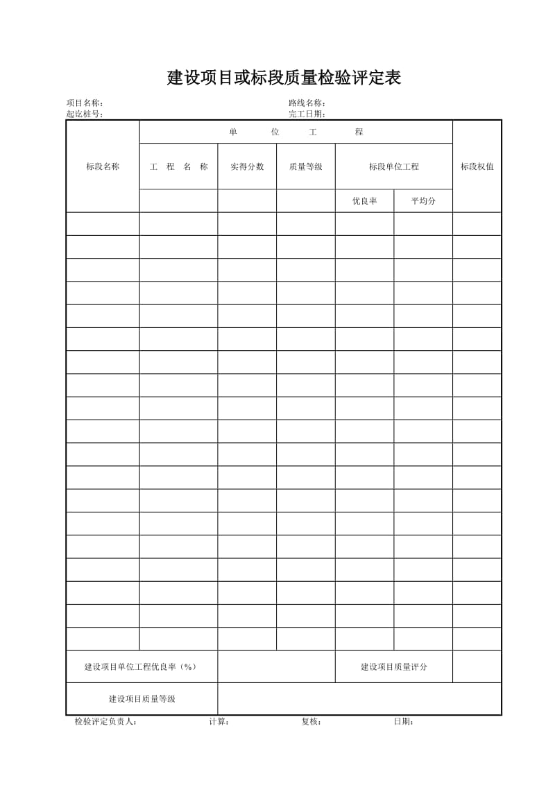 建设项目或标段质量检验评定表.doc_第1页