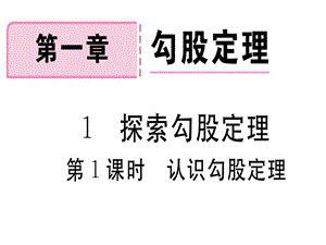 2018年秋八年级数学上册北师大版习题讲评课件：1.1 第1课时 认识勾股定理.ppt