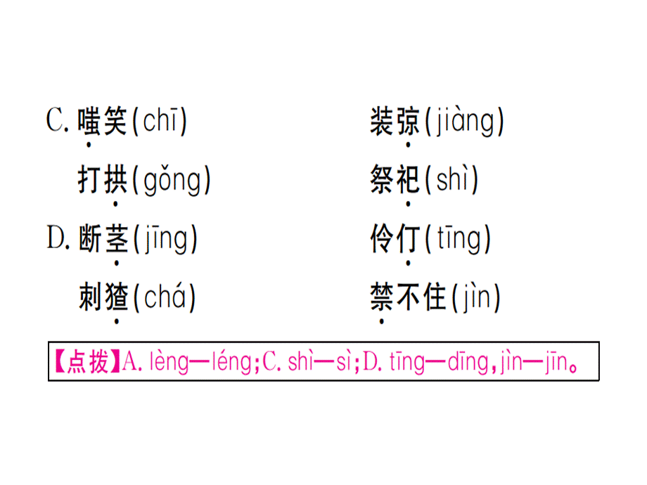 2018年秋河南人教版九年级语文上册习题课件：第四单元第14课 .ppt_第3页