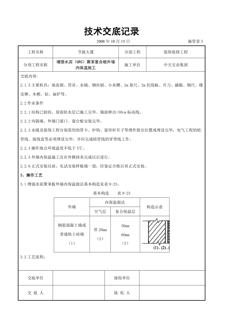 增强水泥（GRC）聚苯复合板外墙内保温施工交底记录(1).doc_第2页