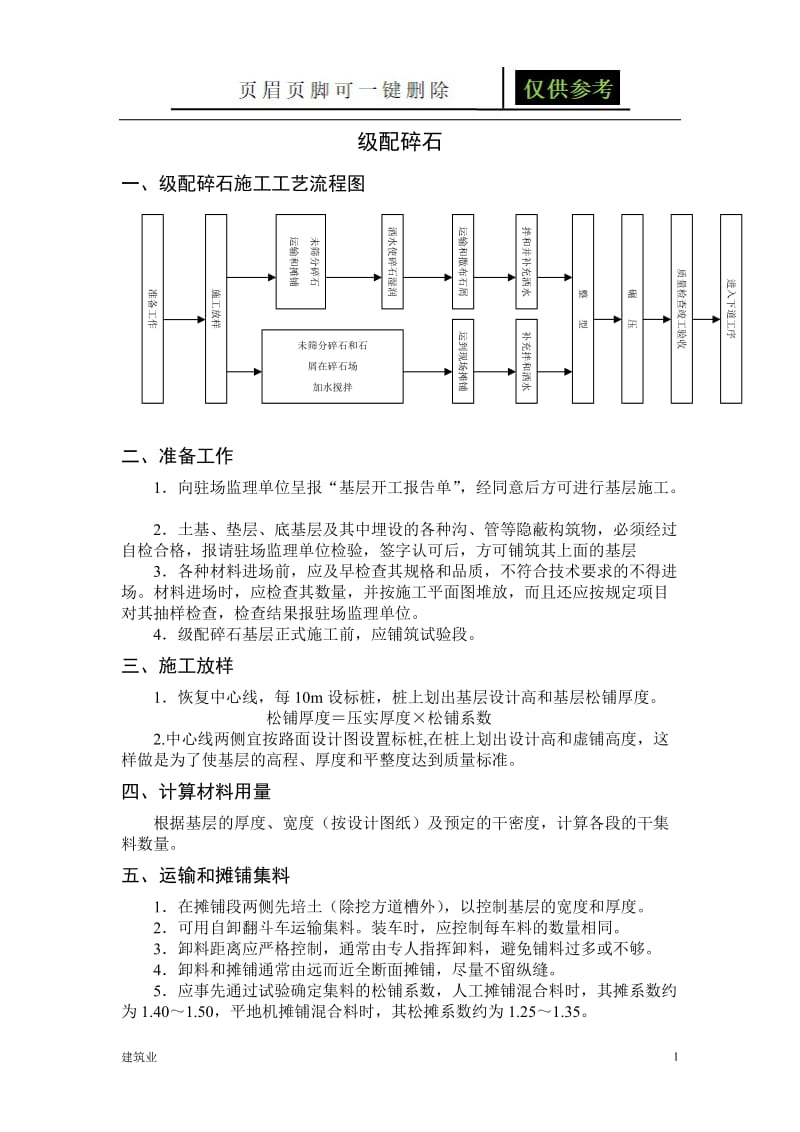 级配碎石施工工艺及方法[苍松文书].doc_第1页