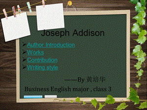 英美文学PPT Joseph Addison.ppt